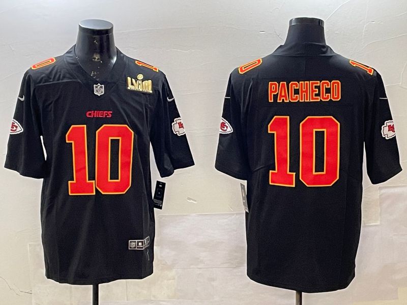 Men Kansas City Chiefs 10 Pacheco Black 2025 Nike Vapor Limited NFL Jersey style 2091